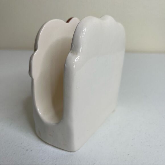 Vintage 1970s Mushroom Frogs Napkin Holder Mid Century Ceramic 4.5 Inch tall - Picture 5 of 16